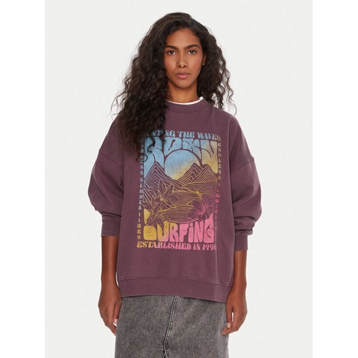 Roxy Bluza Lineup ERJFT05005 Fioletowy Oversize ze sklepu MODIVO w kategorii Bluzy damskie - zdjęcie 185833660