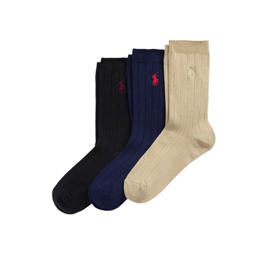 Polo Ralph Lauren Zestaw 3 par wysokich skarpet dziecięcych 444979301001 Kolorowy ze sklepu MODIVO w kategorii Skarpetki dziecięce - zdjęcie 185833703