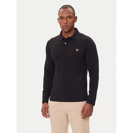 Guess Polo M5BP36 J1314 Czarny Slim Fit ze sklepu MODIVO w kategorii T-shirty męskie - zdjęcie 185833790