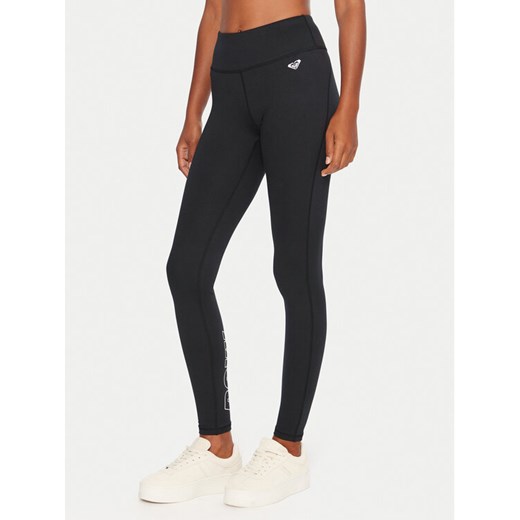 Roxy Legginsy Everyday Flow ERJNP03676 Czarny Slim Fit ze sklepu MODIVO w kategorii Spodnie damskie - zdjęcie 185833830