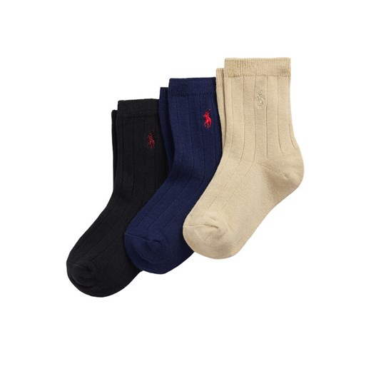 Polo Ralph Lauren Zestaw 3 par wysokich skarpet dziecięcych 443979301001 Kolorowy ze sklepu MODIVO w kategorii Skarpetki dziecięce - zdjęcie 185833843