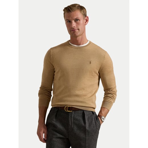 Polo Ralph Lauren Sweter 710946143009 Beżowy Slim Fit ze sklepu MODIVO w kategorii Swetry męskie - zdjęcie 185834024