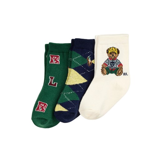 Polo Ralph Lauren Zestaw 3 par wysokich skarpet dziecięcych 441P03153001 Kolorowy ze sklepu MODIVO w kategorii Skarpetki dziecięce - zdjęcie 185834074