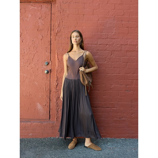 Reserved - Sukienka maxi - ciemnobrązowy Reserved XS Reserved