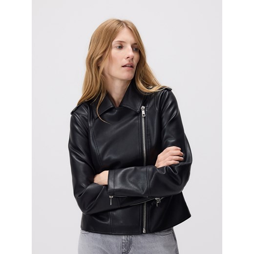 Reserved - Ramoneska z imitacji skóry - czarny ze sklepu Reserved w kategorii Kurtki damskie - zdjęcie 185836582