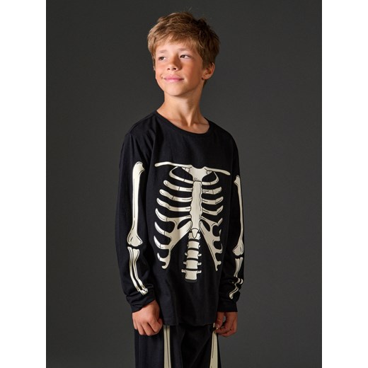 Sinsay - Piżama świecąca w ciemności z motywem kości - czarny Sinsay 176 Sinsay