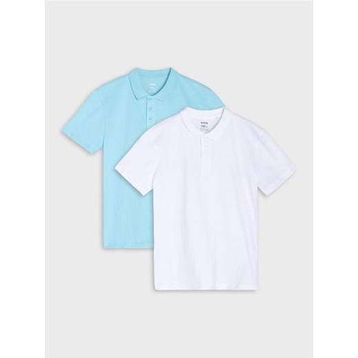 Sinsay - Koszulki polo w stylu basic 2 pack - błękitny ze sklepu Sinsay w kategorii T-shirty chłopięce - zdjęcie 185837021