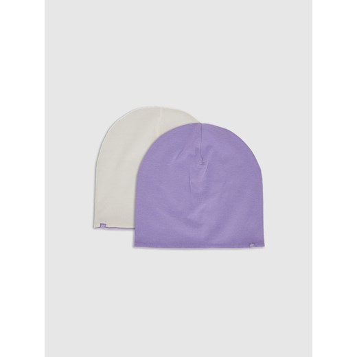Dziecięca czapka beanie dwustronna 4F 4FJWAW25ACAPU603 - fioletowa ze sklepu Sportstylestory.com w kategorii Czapki dziecięce - zdjęcie 185837811