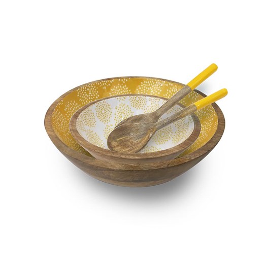 Ard&apos;time Sztućce sałatkowe &quot;Sun&quot; w kolorze jasnobrązowo-żółtym - 30,5 x 7,5 cm ze sklepu Limango Polska w kategorii Sztućce - zdjęcie 185839203