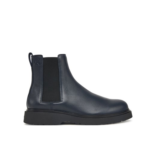 Sztyblety Calvin Klein Combat Ess Chelsea Boot Lth YM0YM01374 Granatowy ze sklepu eobuwie.pl w kategorii Buty zimowe męskie - zdjęcie 185839540