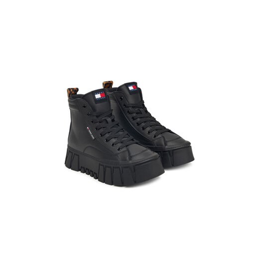 Sneakersy Tommy Jeans Tjw Vulc Flatform Leopard EN0EN02858 Czarny Tommy Jeans 37 eobuwie.pl