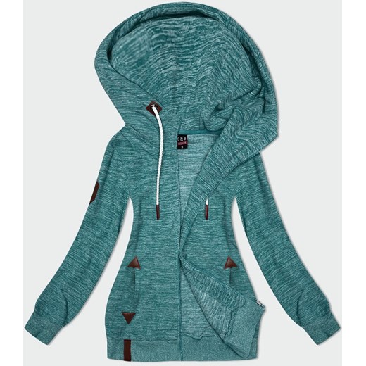 Rozpinana bluza polarowa turkusowy melanż (2310) ze sklepu goodlookin.pl w kategorii Bluzy damskie - zdjęcie 185840242