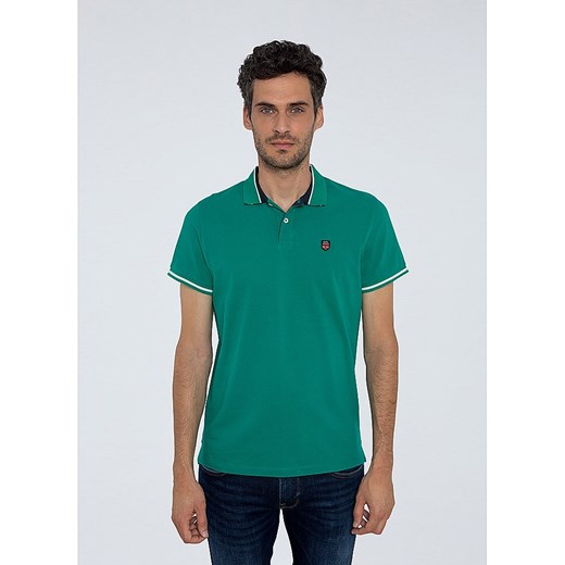 Pepe Jeans Koszulka polo w kolorze zielonym ze sklepu Limango Polska w kategorii T-shirty męskie - zdjęcie 185840304