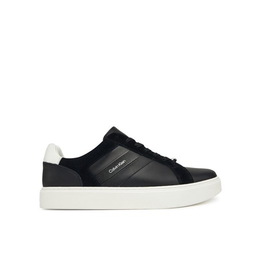 Sneakersy Calvin Klein Classic Cupsole Laceup Tape Lth YM0YM01430 Czarny ze sklepu eobuwie.pl w kategorii Buty sportowe męskie - zdjęcie 185841752