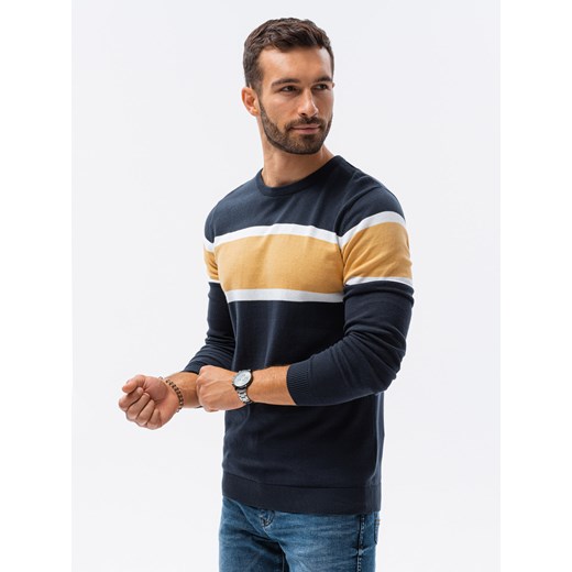 Sweter męski - granatowy V3 E190 ze sklepu ombre w kategorii Swetry męskie - zdjęcie 185843332