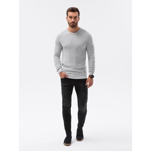 Sweter męski - jasnoszary V5 E185 ze sklepu ombre w kategorii Swetry męskie - zdjęcie 185843732