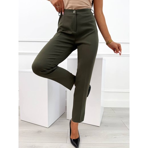Khaki Cygaretki Damskie ze sklepu ModnaKiecka.pl w kategorii Spodnie damskie - zdjęcie 185844843