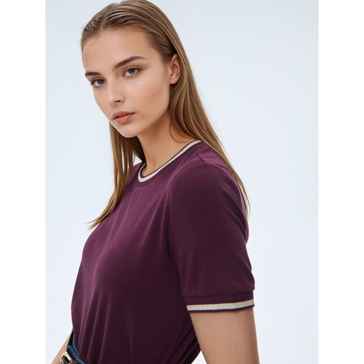 Mohito - Burgundowa bluzka z krótkim rękawem - kasztanowy Mohito XL Mohito