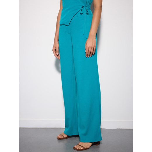 Mohito - Turkusowe spodnie z lnem - turkusowy Mohito 40 Mohito