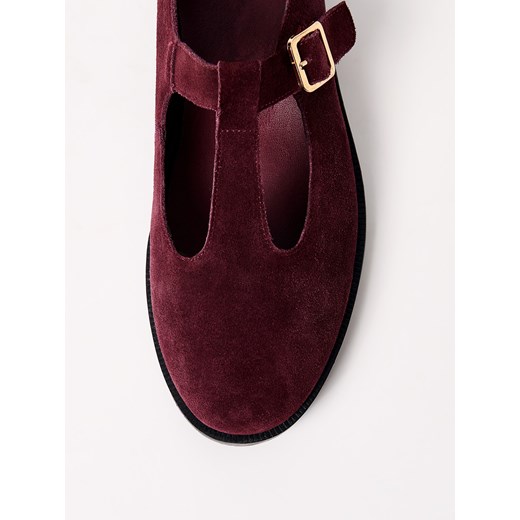 Mohito - Skórzane buty na płaskiej podeszwie - kasztanowy Mohito 36 Mohito