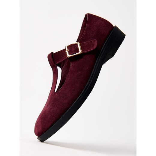 Mohito - Skórzane buty na płaskiej podeszwie - kasztanowy Mohito 39 Mohito