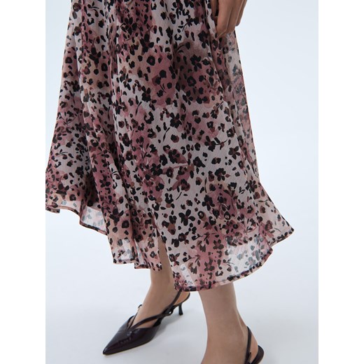 Mohito - Spódnica midi w panterkę - beżowy Mohito 40 Mohito