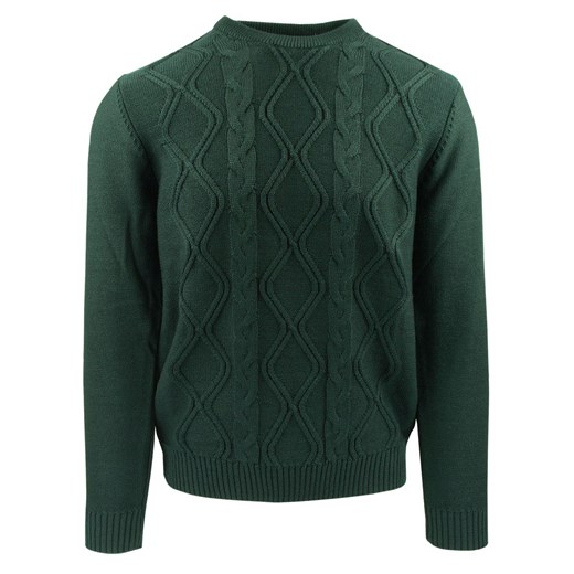 Sweter dla Mężczyzny - Lasota - Okrągły Dekolt, Ciemna Zieleń SWLSTAarmandoZIEL ze sklepu JegoSzafa.pl w kategorii Swetry męskie - zdjęcie 185846982