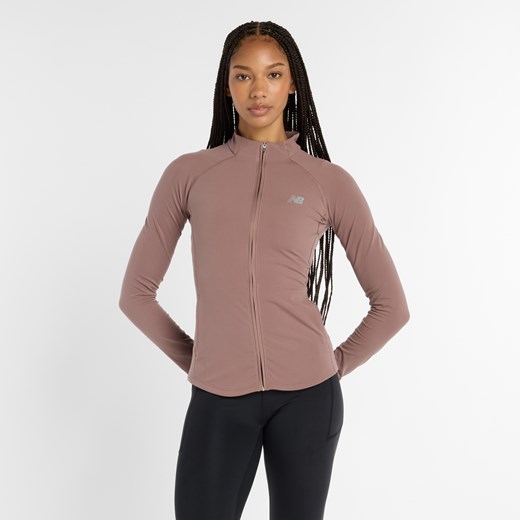 Bluza damska New Balance WJ53101EAS – beżowa ze sklepu New Balance Poland w kategorii Bluzy damskie - zdjęcie 185847021