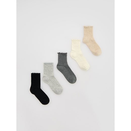 Reserved - Długie skarpetki 5 pack - czarny ze sklepu Reserved w kategorii Skarpetki damskie - zdjęcie 185847172
