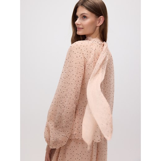 Reserved - Bluzka z bufiastym rękawem - pastelowy róż Reserved S Reserved