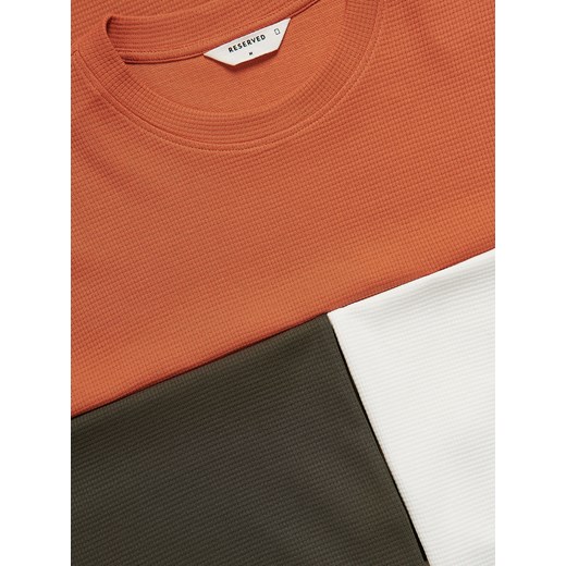 Reserved - Strukturalny t-shirt comfort fit - intenstywna czerwień Reserved M Reserved