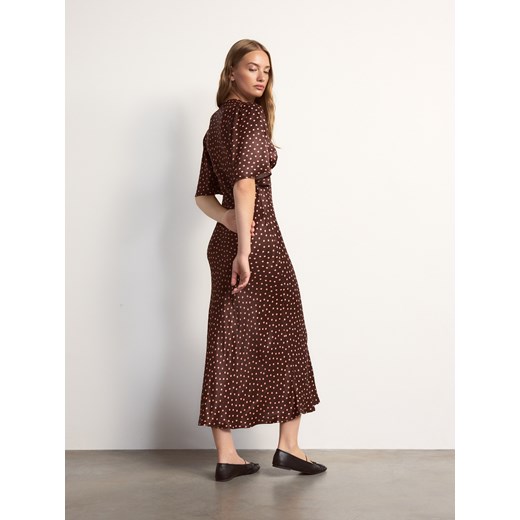 Reserved - Sukienka maxi z wiskozy - brązowy Reserved S Reserved