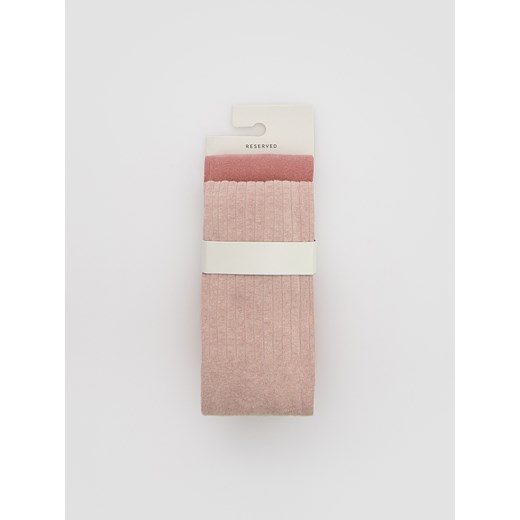 Reserved - Bawełniane rajstopy 2 pack - brudny róż ze sklepu Reserved w kategorii Rajstopy dziecięce - zdjęcie 185848052
