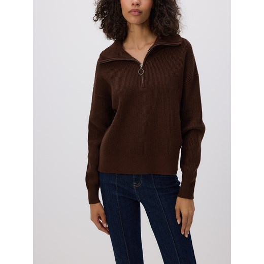 Reserved - Sweter z wiskozą - ciemnobrązowy Reserved M Reserved