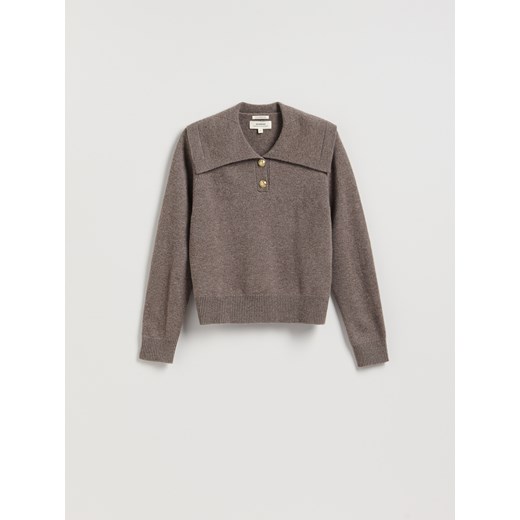 Reserved - Wełniany sweter z dodatkiem kaszmiru - beżowy Reserved M Reserved