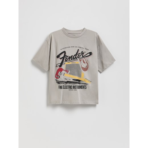 Reserved - T-shirt Fender Elyaf - jasnoszary ze sklepu Reserved w kategorii T-shirty chłopięce - zdjęcie 185848614