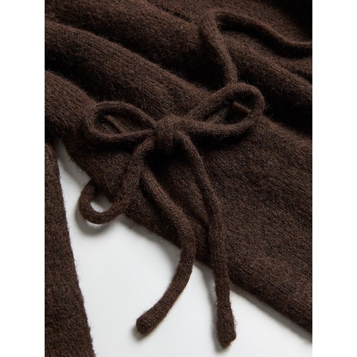 Reserved - Kardigan z wiązaniem - brązowy Reserved S Reserved