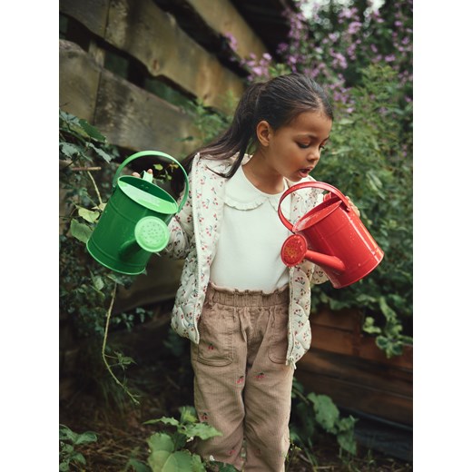 Reserved - Sztruksowe spodnie z haftem - beżowy ze sklepu Reserved w kategorii Spodnie dziewczęce - zdjęcie 185849902