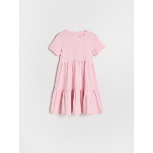 Reserved - Bawełniana sukienka - pastelowy róż ze sklepu Reserved w kategorii Sukienki dziewczęce - zdjęcie 185849930