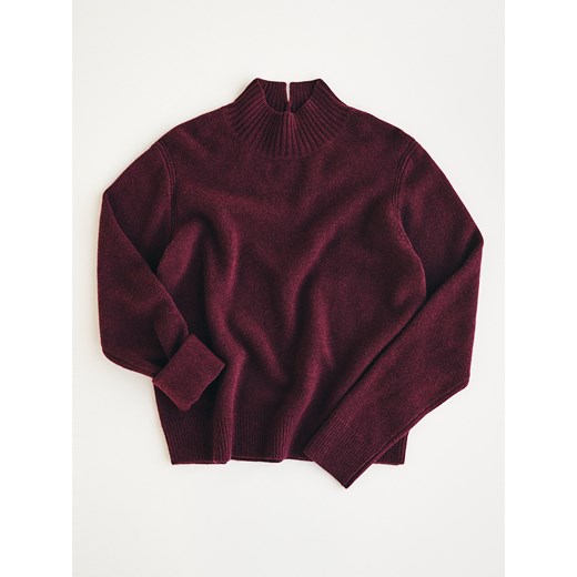 Reserved - Sweter z wełną i kaszmirem - mahoniowy Reserved S Reserved