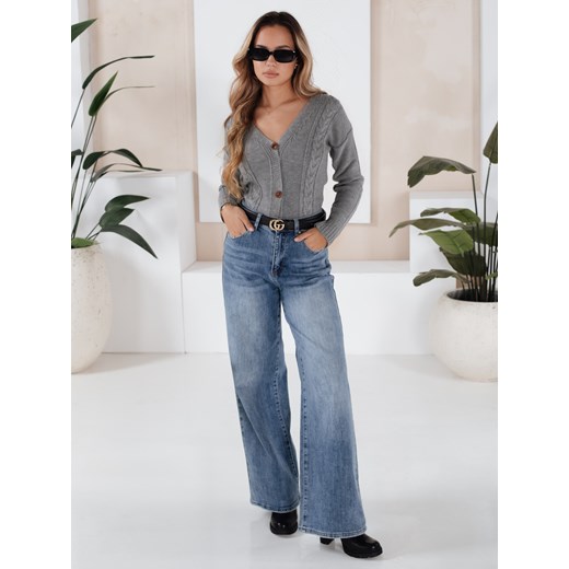 Sweter damski MELANIA jasnoszary Dstreet MY1654 ze sklepu DSTREET.PL w kategorii Swetry damskie - zdjęcie 185850582