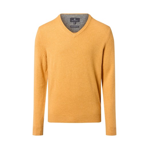 Nils Sundström Sweter męski Mężczyźni wełna ze strzyży kukurydziany marmurkowy ze sklepu vangraaf w kategorii Swetry męskie - zdjęcie 185850991