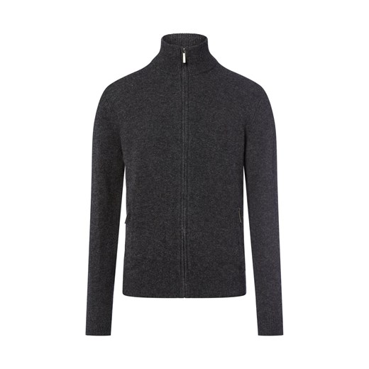 Nils Sundström Kardigan męski Mężczyźni wełna ze strzyży antracytowy marmurkowy ze sklepu vangraaf w kategorii Swetry męskie - zdjęcie 185850994