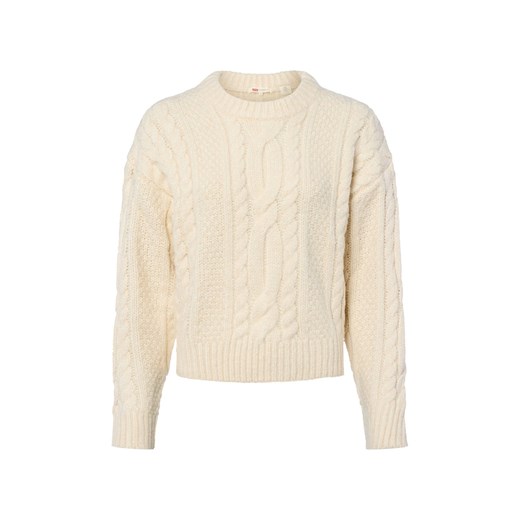 Levi's Damski sweter z dzianiny z zawartością wełny Kobiety écru jednolity ze sklepu vangraaf w kategorii Swetry damskie - zdjęcie 185851094