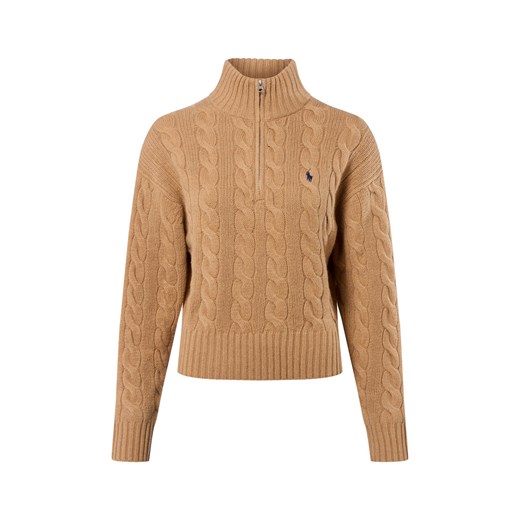 Polo Ralph Lauren Damski sweter z dzianiny z zawartością kaszmiru Kobiety Wełna wielbłądzi jednolity ze sklepu vangraaf w kategorii Swetry damskie - zdjęcie 185851161