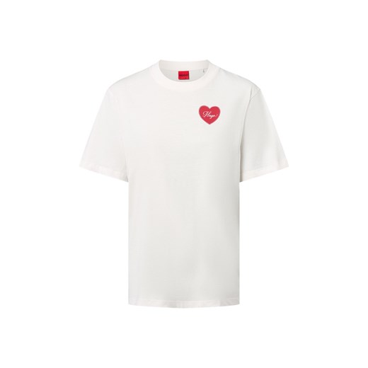 HUGO Koszulka damska - Vintage Tee Kobiety Bawełna biały jednolity ze sklepu vangraaf w kategorii Bluzki damskie - zdjęcie 185851172