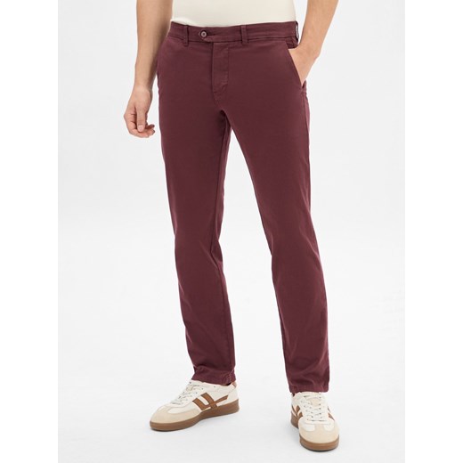 Finshley & Harding Spodnie Mężczyźni Bawełna bordowy jednolity ze sklepu vangraaf w kategorii Spodnie męskie - zdjęcie 185851211
