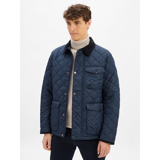 Barbour Męska kurtka pikowana - Hornby Mężczyźni granatowy jednolity ze sklepu vangraaf w kategorii Kurtki męskie - zdjęcie 185851280