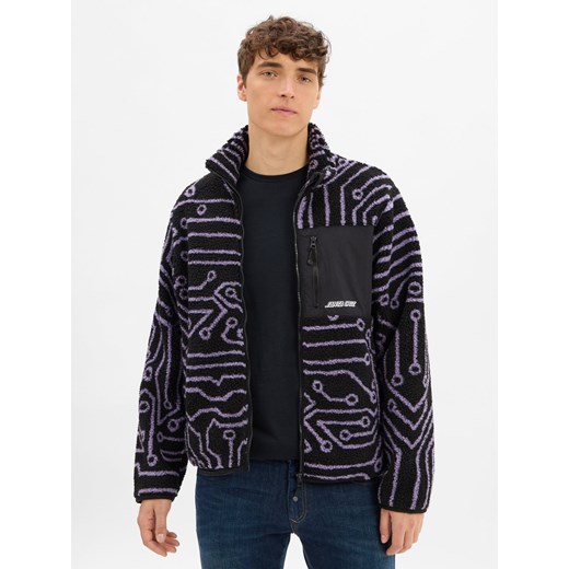 Santa Cruz Męska kurtka polarowa - Freestyle Jacket Mężczyźni czarny wzorzysty ze sklepu vangraaf w kategorii Kurtki męskie - zdjęcie 185851331
