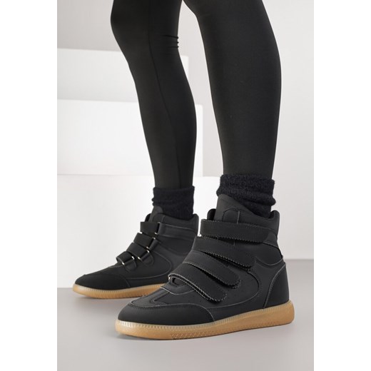 Czarne Sneakersy na Ukrytym Koturnie Farnella ze sklepu born2be.pl w kategorii Buty sportowe damskie - zdjęcie 185853323